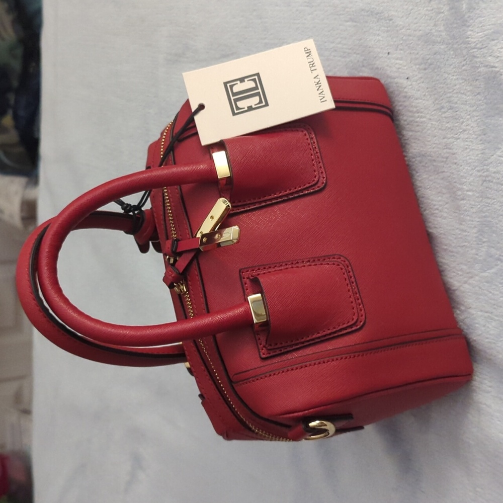 COPY - Ivanka trump handbag red/gold hardware.